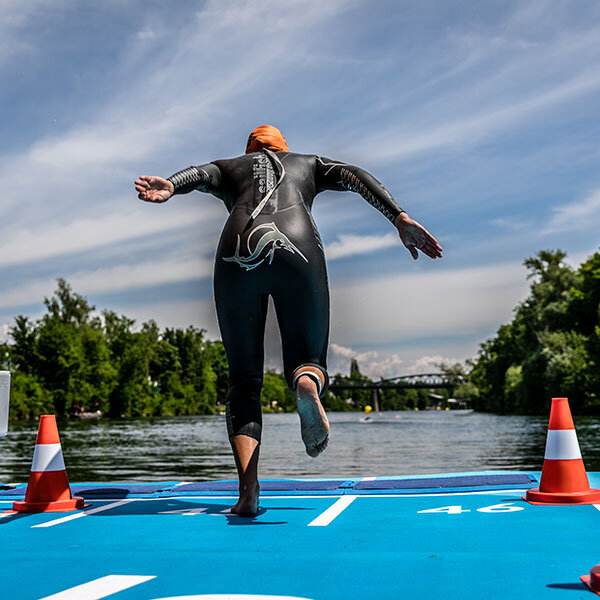 Triathletin beim Einzelstart