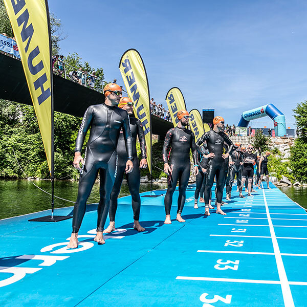 Triathleten vor dem Einzelstart